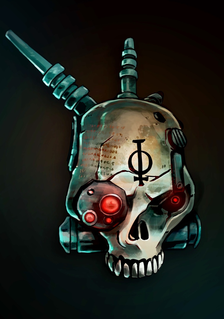 Сервочереп. Сервочереп Адептус Механикус. Сервочереп Warhammer. Сервочереп Warhammer 40000 арт. Вархаммер 40000 сервочерепа.