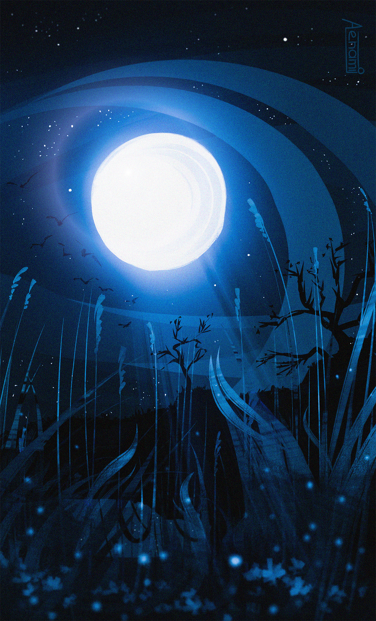 Художник фрейдун рассули бесконечность. Красивых снов. Звездное небо рисунок. Ночь отвлеченное. Печальная луна.