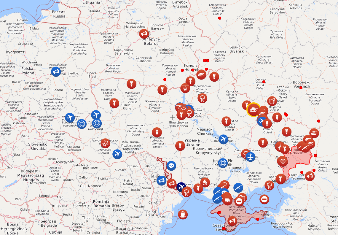 Вторжение россии на украину карта онлайн